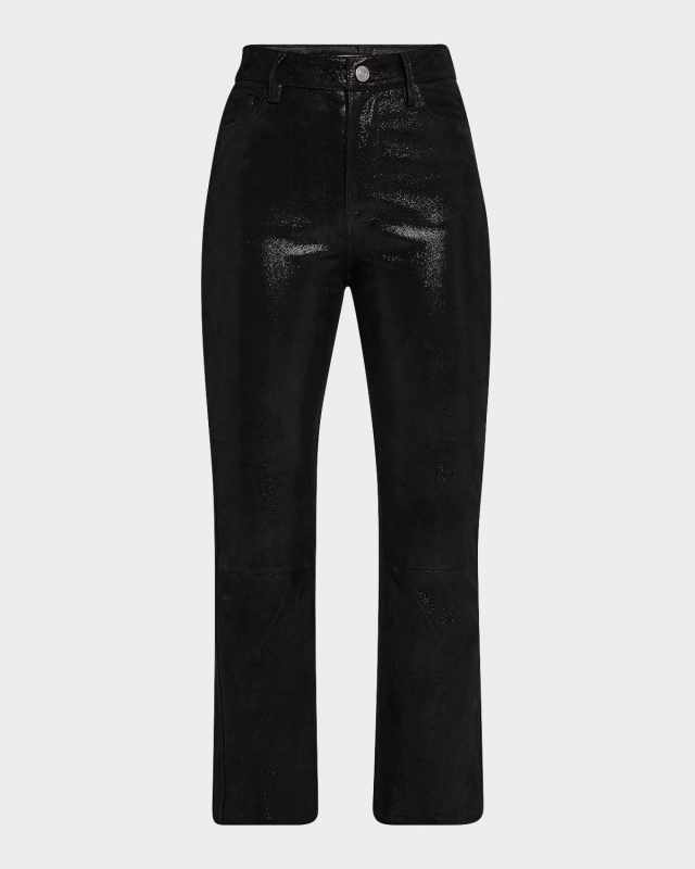 Le Crop Mini Boot Leather Pants